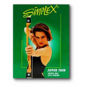 SIMPLEX STANDARD GREEN SUPER THIN NATURAL MALE LATEX CONDOMS 3 PIECES